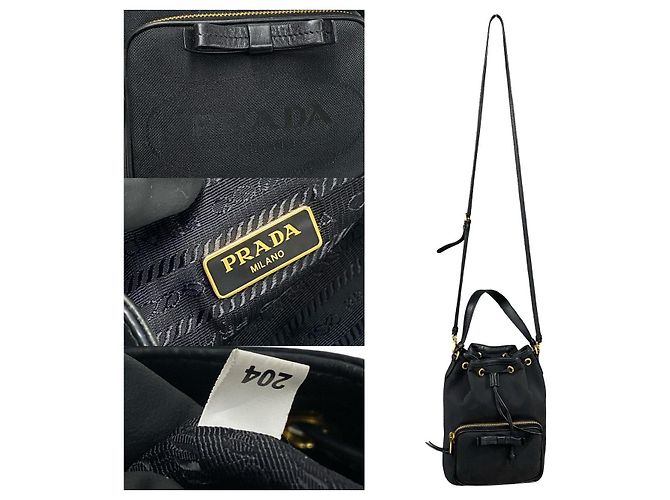 Borsa 2 in 2 in pelle e tela Prada Duet Nero - vista 4