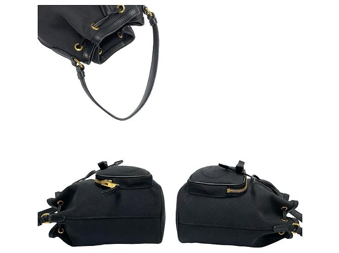 Borsa 2 in 2 in pelle e tela Prada Duet Nero - vista 6