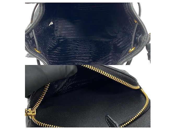 Borsa 2 in 2 in pelle e tela Prada Duet Nero - vista 9