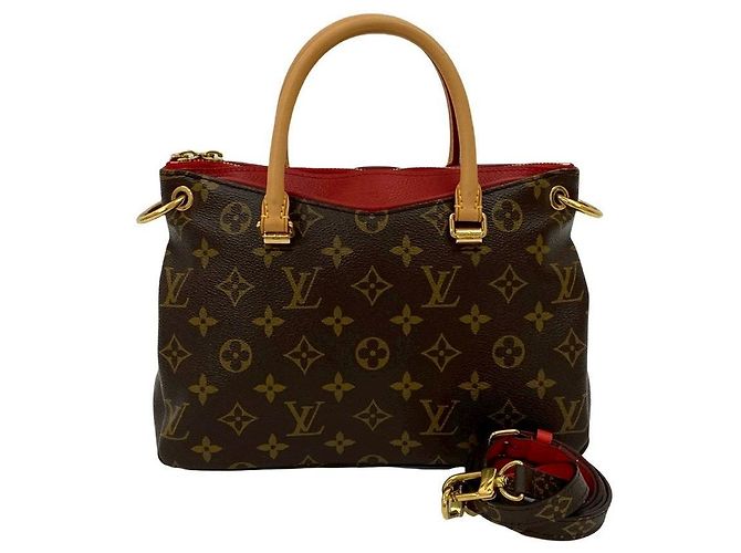 Borsa 2 in 1 in pelle Monogram Pallas di Louis Vuitton Marrone Rosso - vista 2