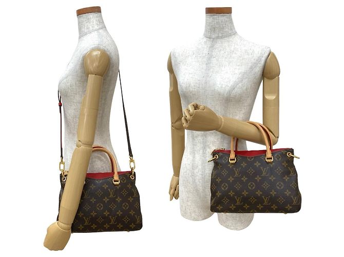 Borsa 2 in 1 in pelle Monogram Pallas di Louis Vuitton Marrone Rosso - vista 3