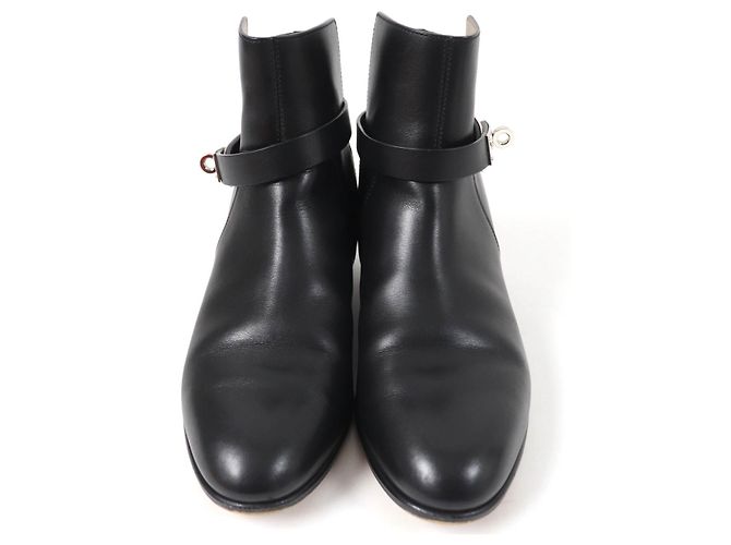 Botas de couro com fivela Kelly da Hermès Preto - vista 4