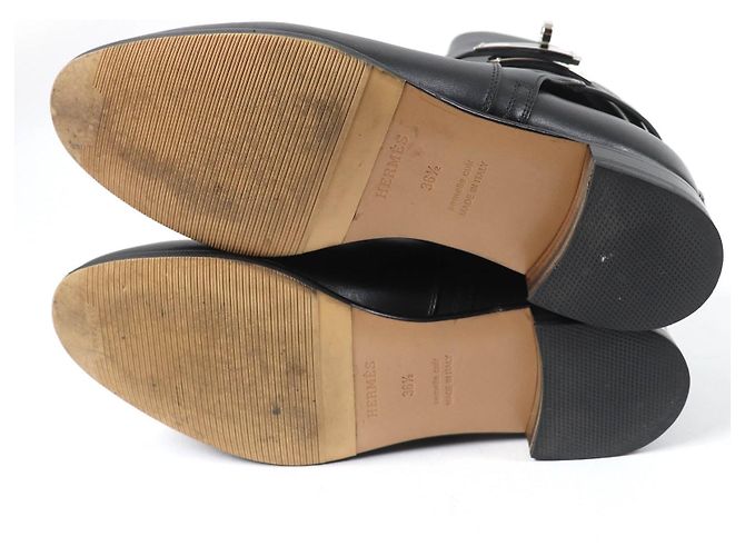 Botas de couro com fivela Kelly da Hermès Preto - vista 7