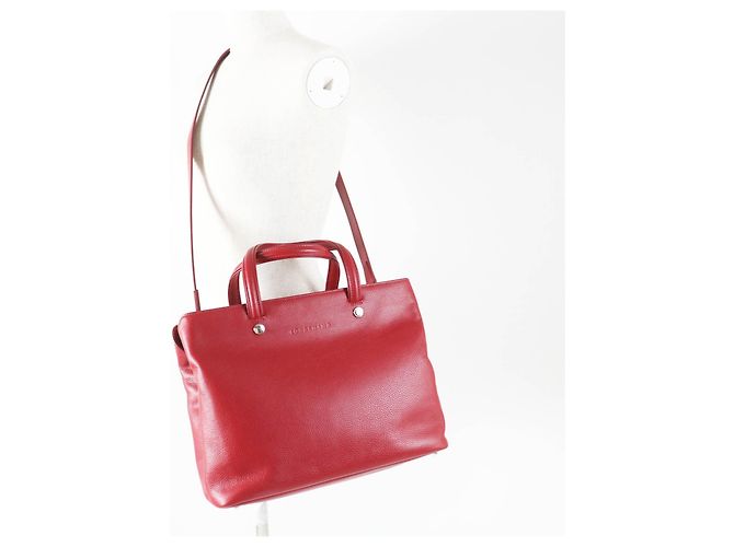Bolso 2 en 1 Longchamp Le Pliage Cuir Roja - vista 2