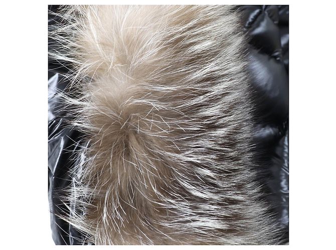 Abrigo de plumas de nylon con piel de zorro FULMAR de Moncler Negro - vista 6