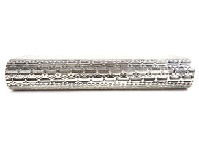 Isqueiro com padrão de grade total Cartier Prata - vista 2