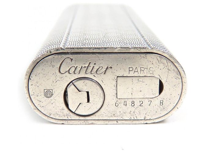 Isqueiro com padrão de grade total Cartier Prata - vista 8