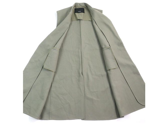 Autre Marque Chaleco largo de fibra compuesta de lana 08sircus S23AW-OT08 Verde - vista 3