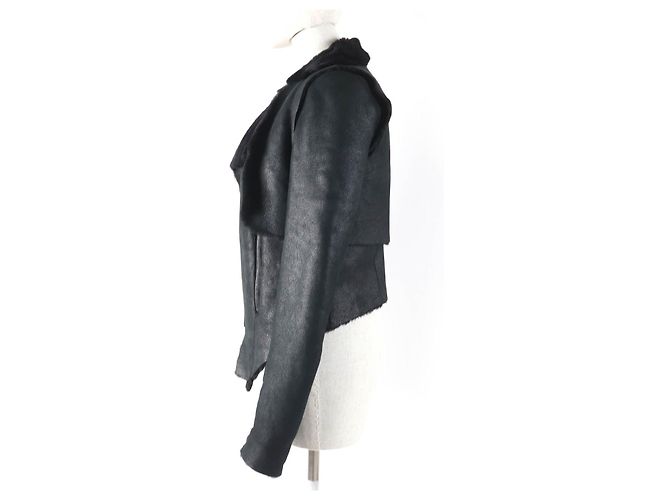 Autre Marque Veste en shearling de mouton Helmut Lang Noir - vue 2