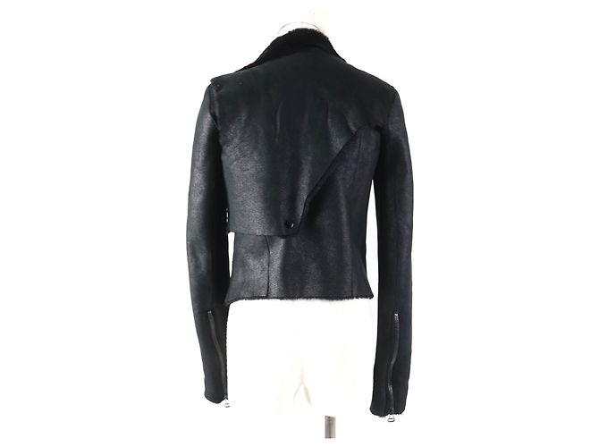 Autre Marque Veste en shearling de mouton Helmut Lang Noir - vue 3