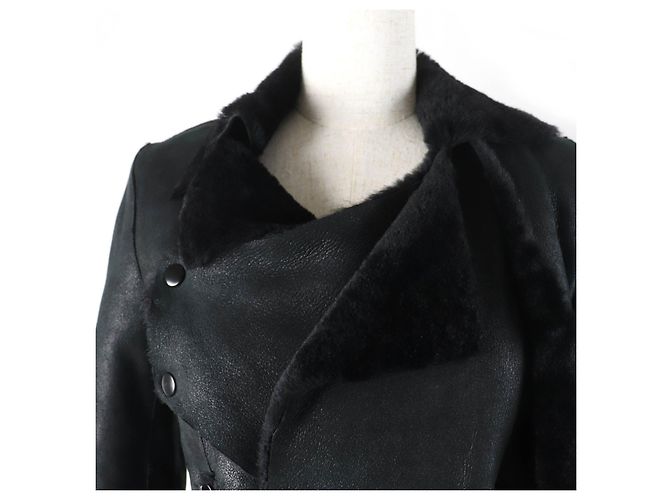 Autre Marque Veste en shearling de mouton Helmut Lang Noir - vue 4