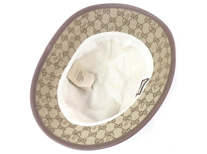 Gucci Palace Bucket Hat aus Polyester-Baumwolle Beige - Ansicht 4
