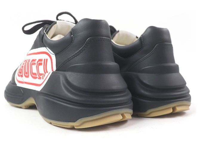 Tênis de couro Gucci Ryton com logo Preto - vista 6