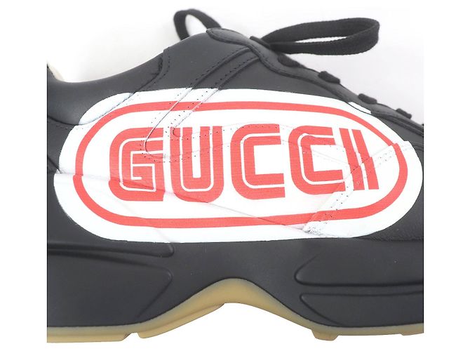 Tênis de couro Gucci Ryton com logo Preto - vista 7