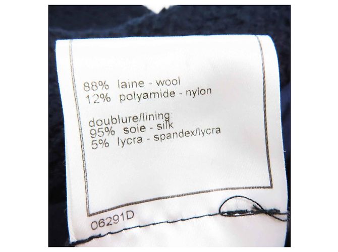 Timeless Abrigo de lana de múltiples líneas Chanel Azul - vista 9
