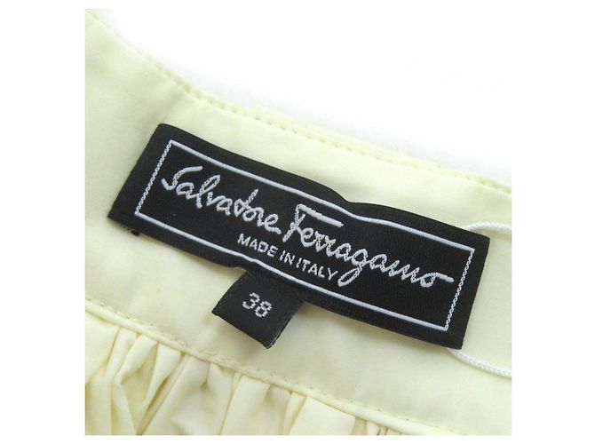 Falda Dragonfly Butterfly Grass de algodón y poliuretano de Salvatore Ferragamo Beige - vista 7