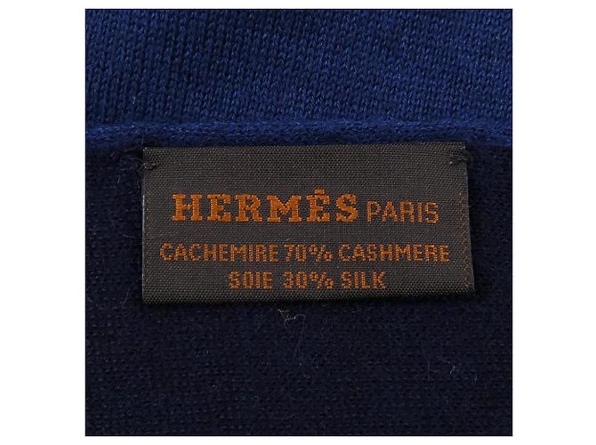 Hermès Aller Retour Schal Blau Marineblau - Ansicht 3