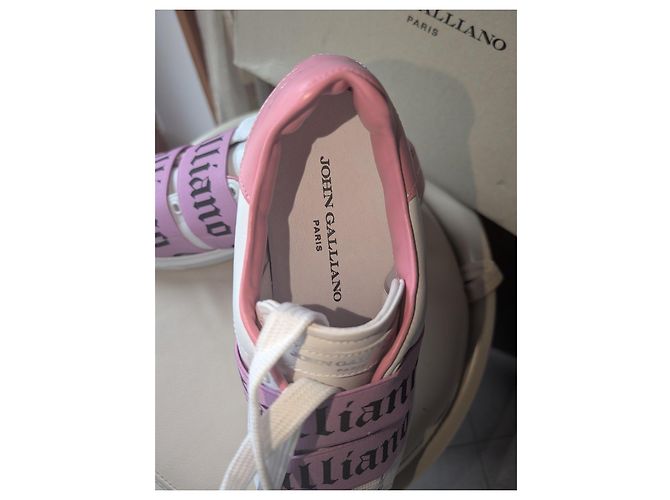 Weiße und rosa Sneakers John Galliano - Ansicht 3