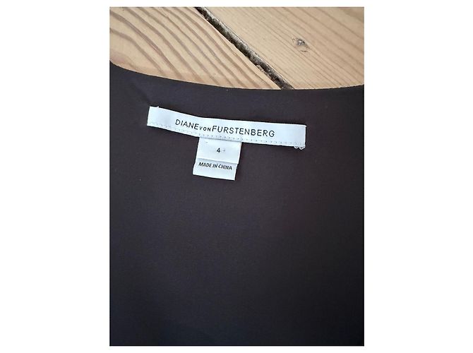 Vestido V-neck de estampado de leopardo de Diane von Furstenberg Castaño Negro - vista 11