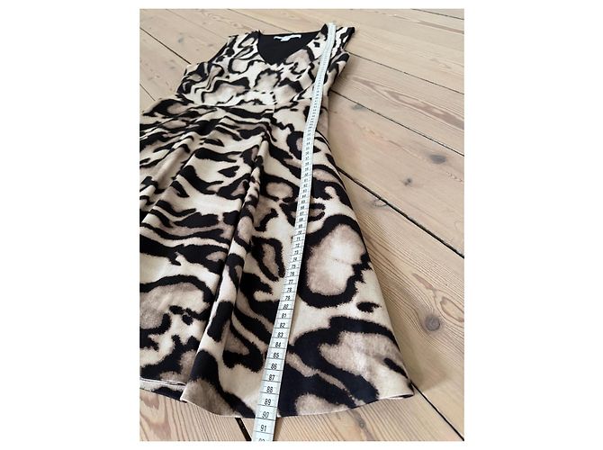 Vestido V-neck de estampado de leopardo de Diane von Furstenberg Castaño Negro - vista 9