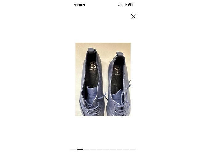 Scarpe stringate in pelle blu Yohji Yamamoto - vista 3