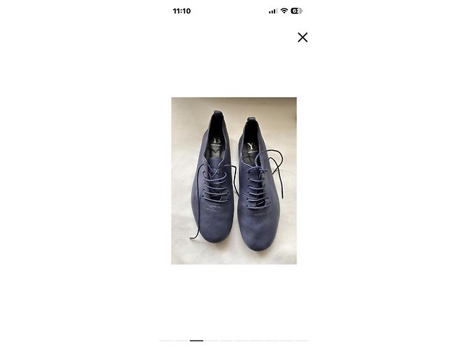 Scarpe stringate in pelle blu Yohji Yamamoto - vista 4