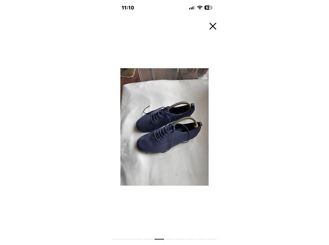 Scarpe stringate in pelle blu Yohji Yamamoto - vista 6