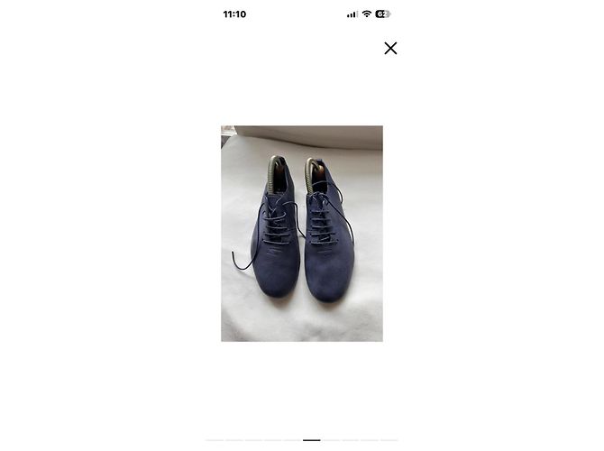 Scarpe stringate in pelle blu Yohji Yamamoto - vista 7
