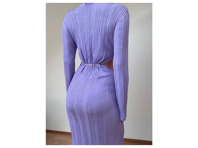Autre Marque Vestido T. Mosca de viscosa lavanda - vista 4