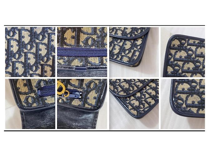 Christian Dior Borsa Oblique Trotter Blu Navy - vista 12