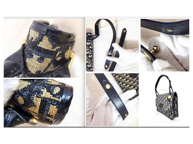 Christian Dior Borsa Oblique Trotter Blu Navy - vista 13