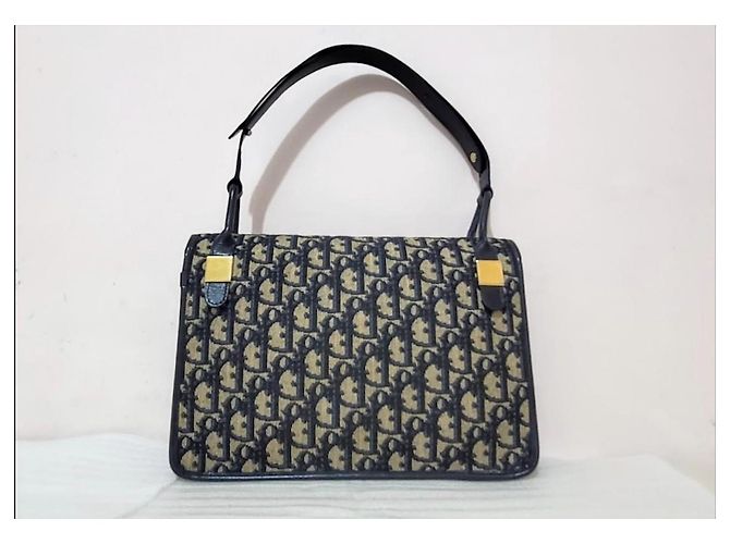 Christian Dior Borsa Oblique Trotter Blu Navy - vista 7