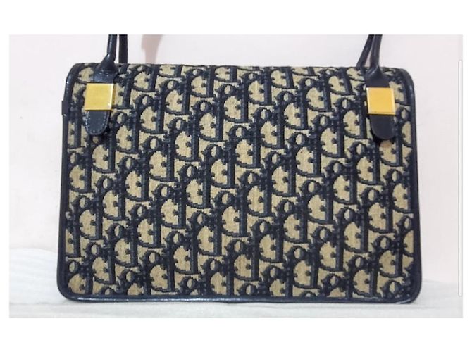 Christian Dior Borsa Oblique Trotter Blu Navy - vista 8