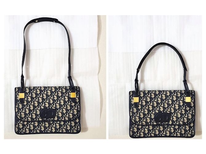 Christian Dior Borsa Oblique Trotter Blu Navy - vista 9