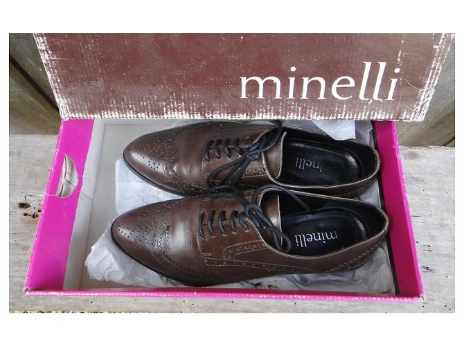 Derbies Minelli en cuir marron - vue 6