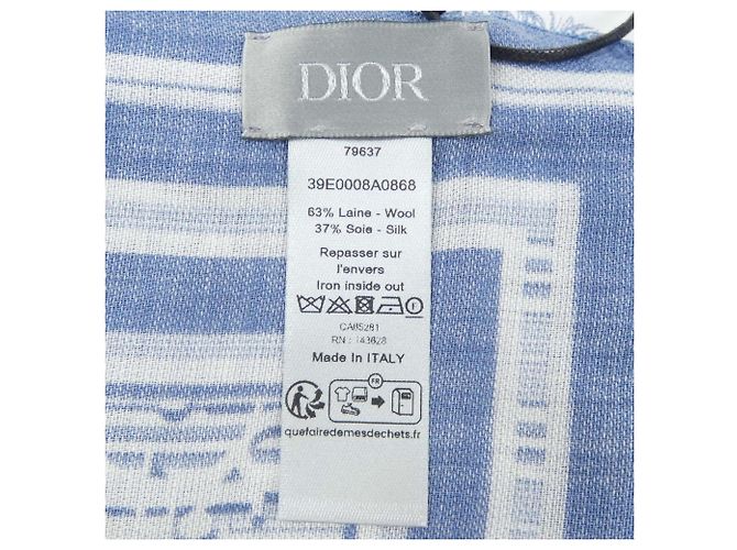 Blau-weißer Schal von Christian Dior - Ansicht 3