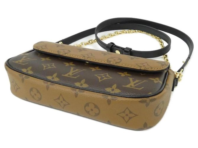 Portafoglio Louis Vuitton Monogram Reverse con Catena Ivy Marrone - vista 3