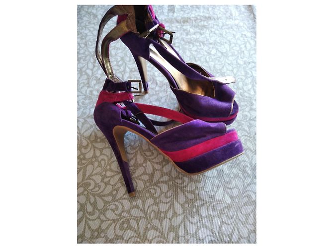 Autre Marque Tacchi a piattaforma in suede viola e rosa D'oro Porpora - vista 2