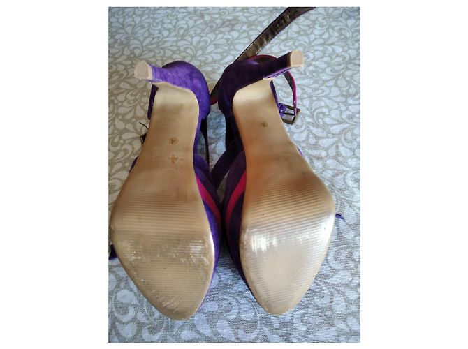Autre Marque Tacchi a piattaforma in suede viola e rosa D'oro Porpora - vista 3