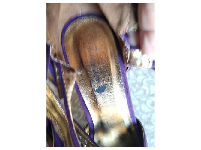 Autre Marque Tacchi a piattaforma in suede viola e rosa D'oro Porpora - vista 4