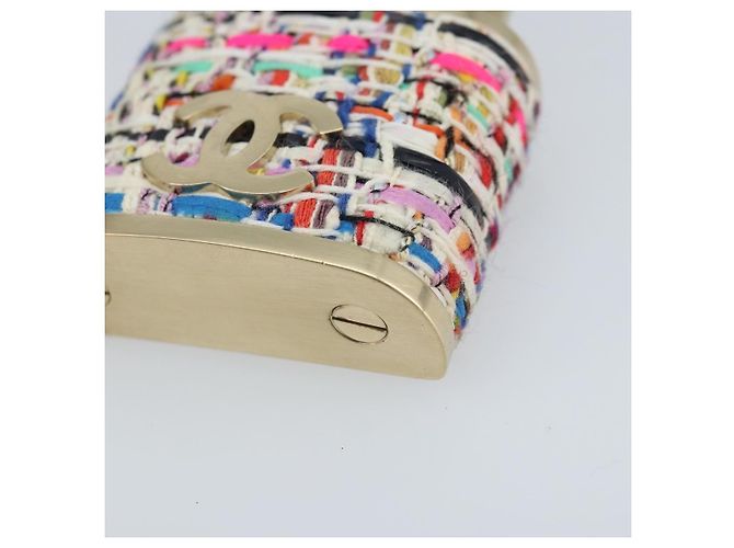 Spilla Mark COCO CHANEL Tweed Multicolore CC Auth ARZ267M - vista 14