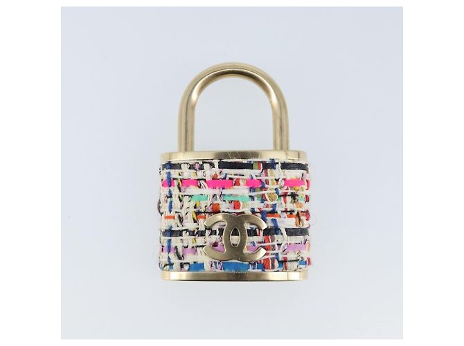 Spilla Mark COCO CHANEL Tweed Multicolore CC Auth ARZ267M - vista 2