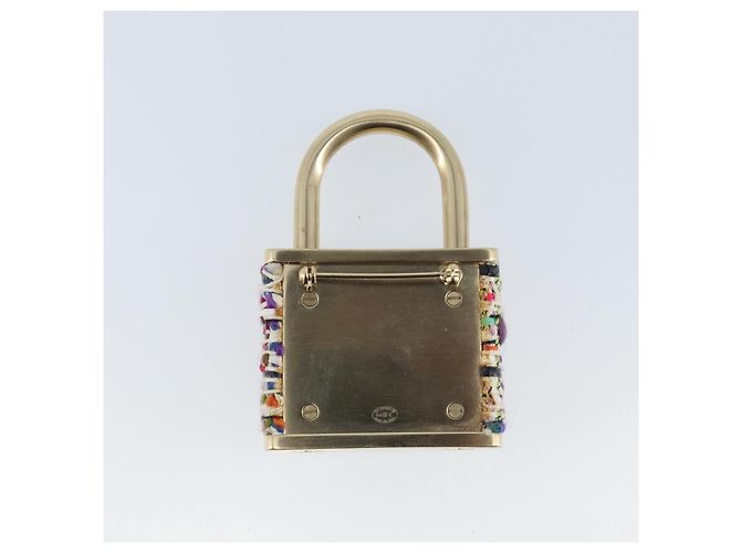 Spilla Mark COCO CHANEL Tweed Multicolore CC Auth ARZ267M - vista 3