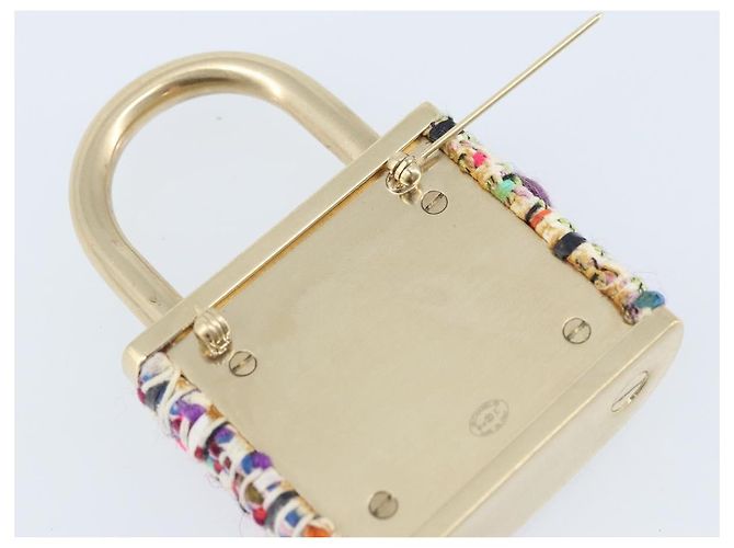 Spilla Mark COCO CHANEL Tweed Multicolore CC Auth ARZ267M - vista 6