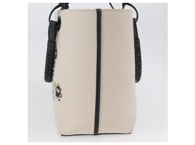 LOEWE - Bolsa Susuwatari de Studio Ghibli El Viaje de Chihiro en lona crema Auth 167021SM Crudo - vista 4