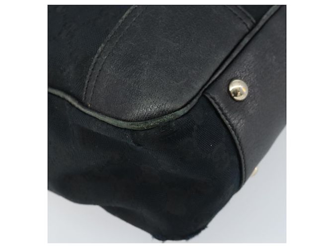 Bolsa tote Gucci GG Canvas Web Sherry Line Preto Dourado 163805 Auth 172780 - vista 14