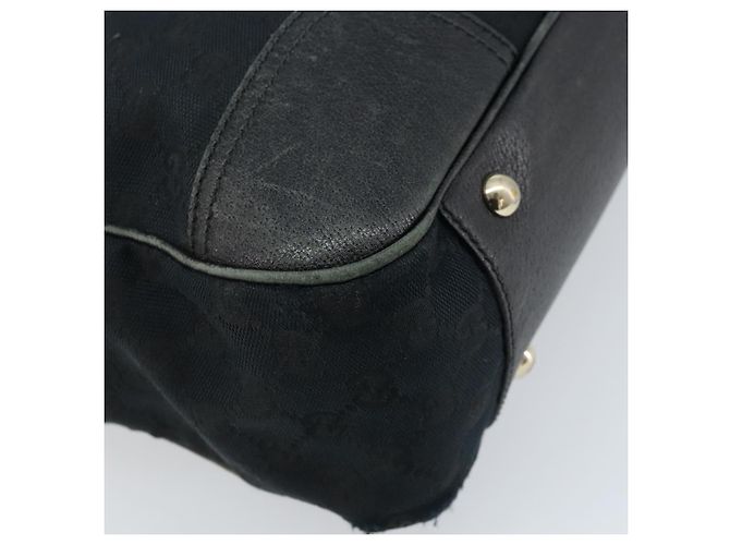 Bolsa tote Gucci GG Canvas Web Sherry Line Preto Dourado 163805 Auth 172780 - vista 16