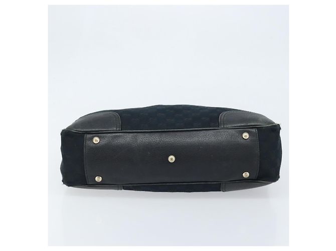 Bolsa tote Gucci GG Canvas Web Sherry Line Preto Dourado 163805 Auth 172780 - vista 5