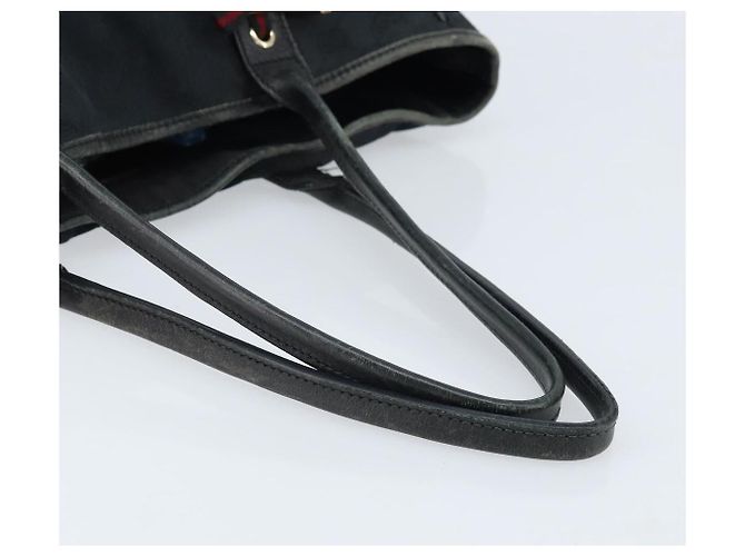 Bolsa tote Gucci GG Canvas Web Sherry Line Preto Dourado 163805 Auth 172780 - vista 7