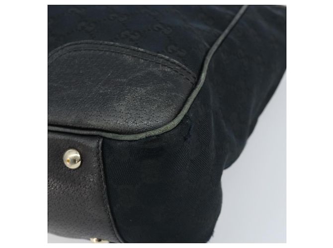 Bolsa tote Gucci GG Canvas Web Sherry Line Preto Dourado 163805 Auth 172780 - vista 9